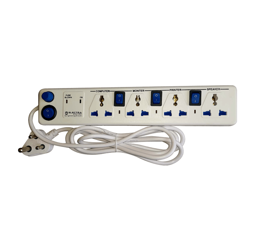 Electra Multiplug 4 Way Socket w. 4swit.