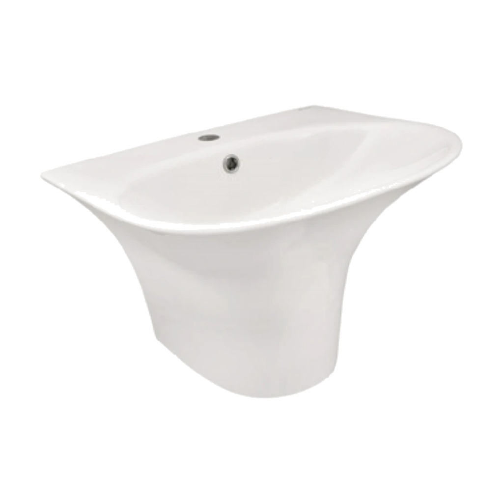 Petal 570 One Piece Basin with Short Ped