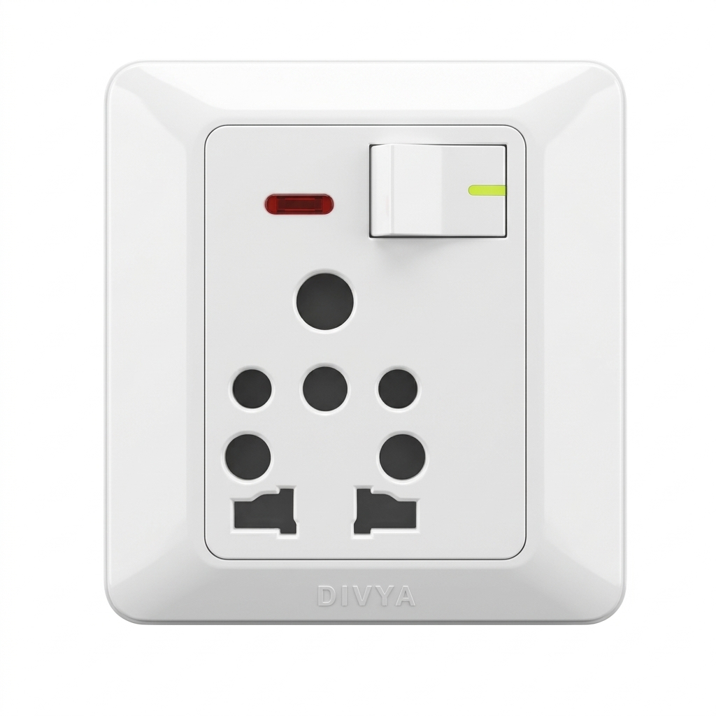 DV- 1GANG+6/16 Power Socket with Indi.