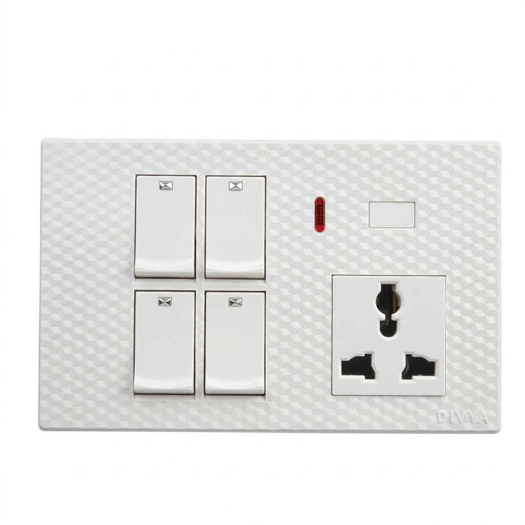 RW- 4 GANG SWITCH w. SOK & INDI/DIM MPR