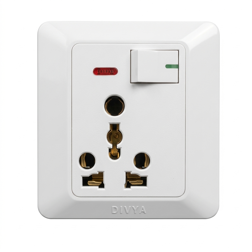 DV- 1GANG 6/16A MF Power Socket With Ind