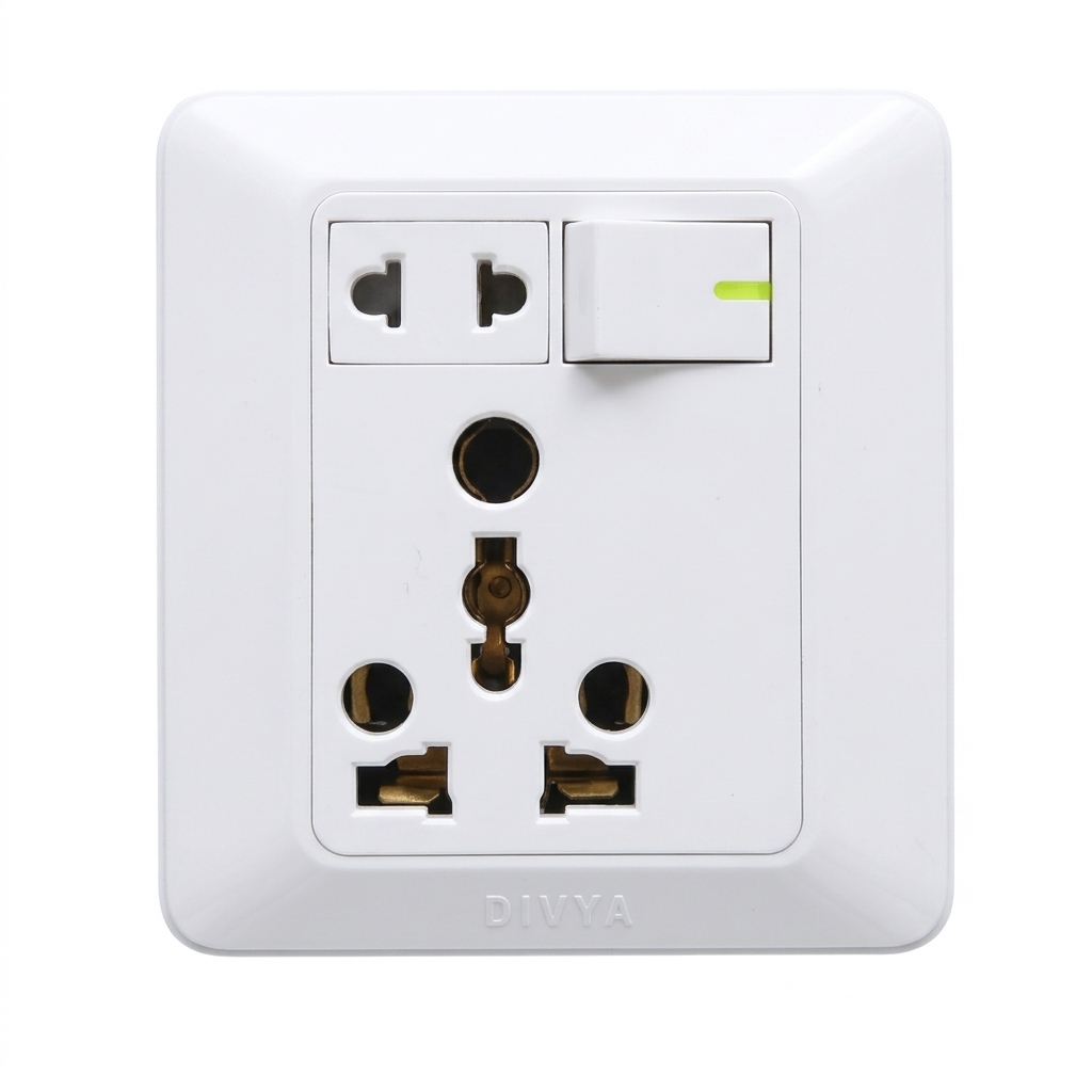 DV- 1 Gang 6/16 Switch &Socket With Pin