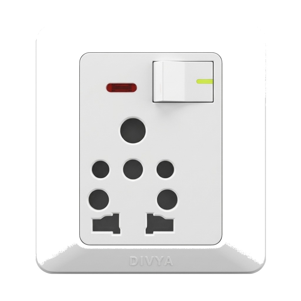 DV- 1GANG+6/16 Power Socket with Indi.