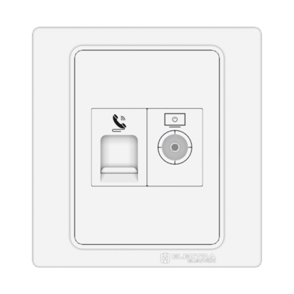Electra TV Coxial Socket+ RJ-11 Socket S