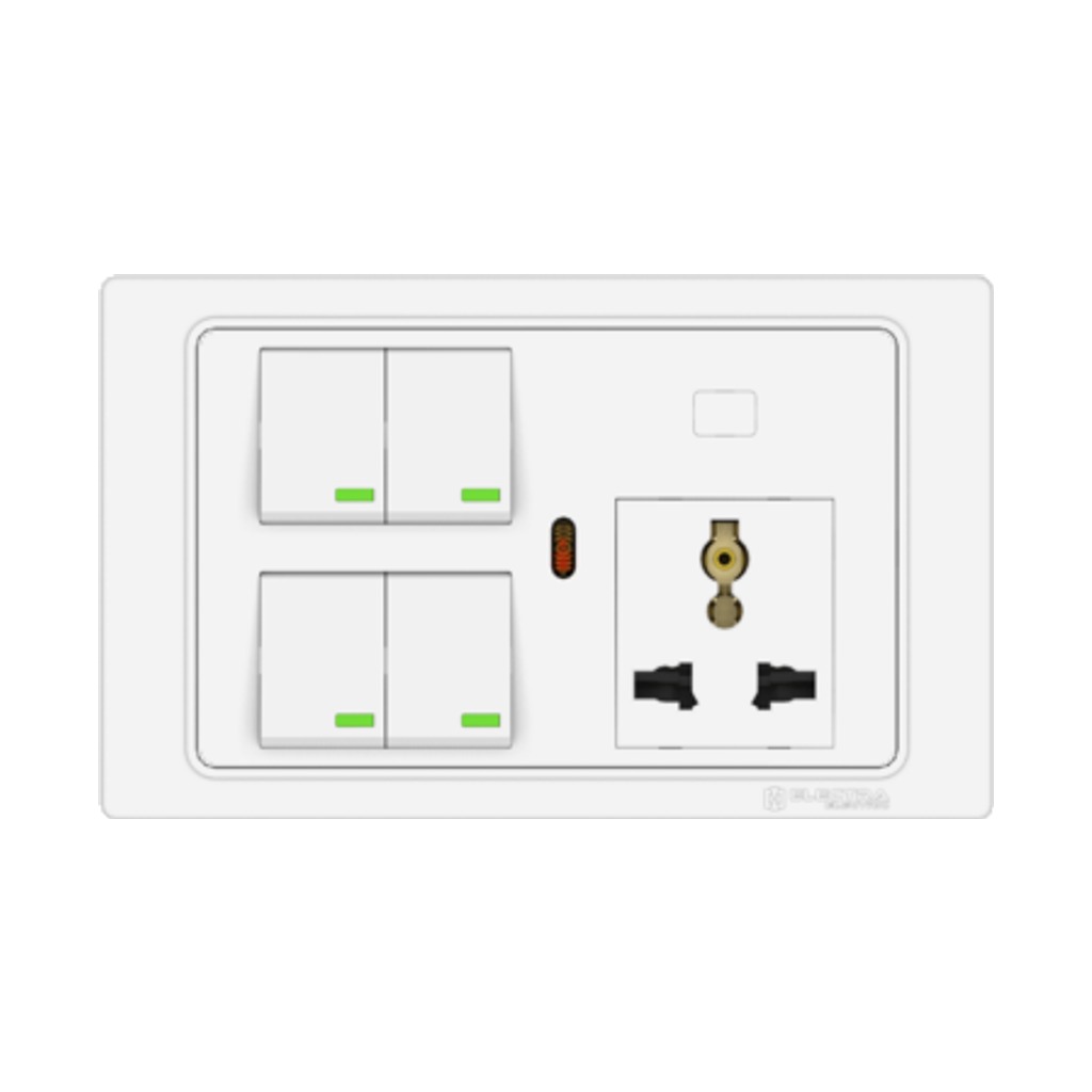 Electra 10A 4 Gang Switch, uni.sckt&inD.