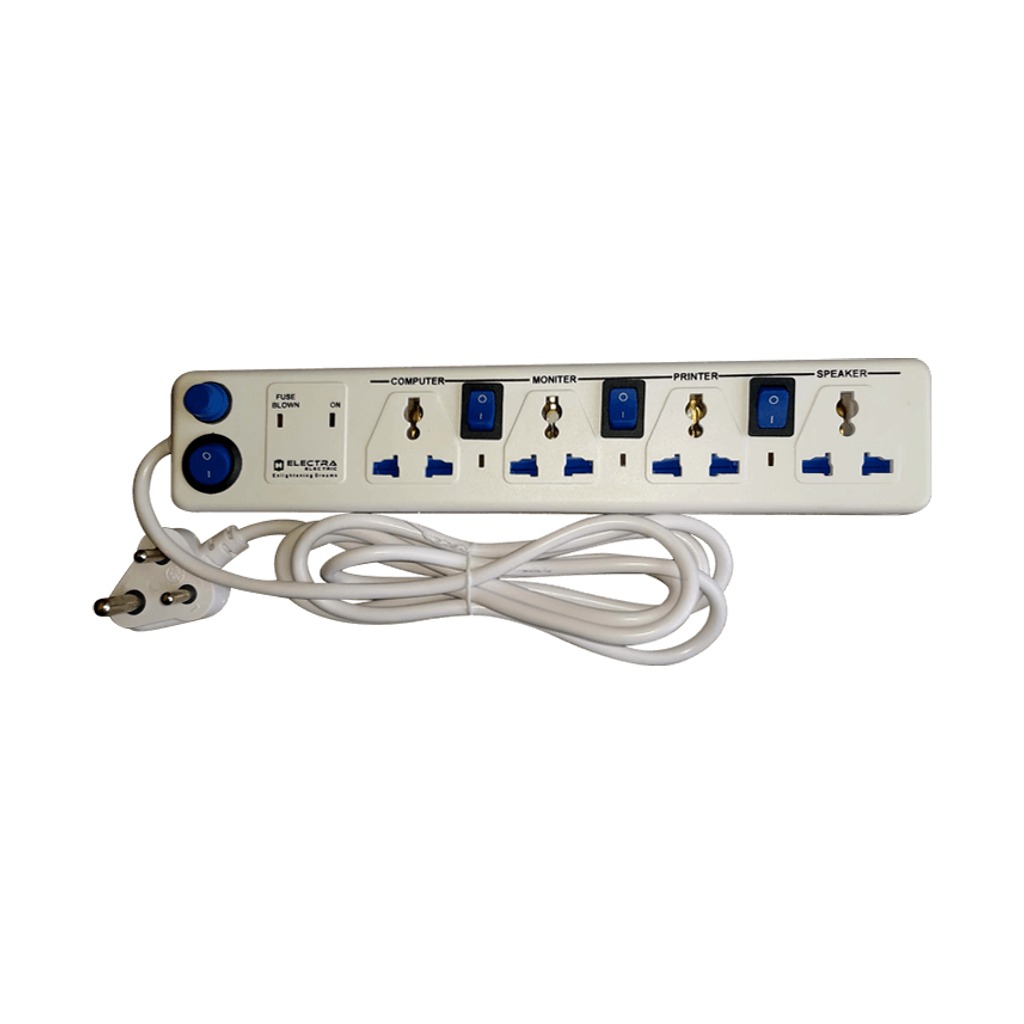 Electra Multiplug 4 Way Socket w. 4swit.