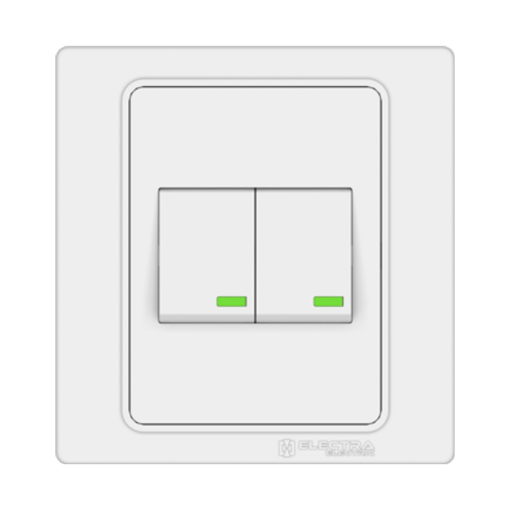Electra 10A 2 Gang 1 Way Switch
