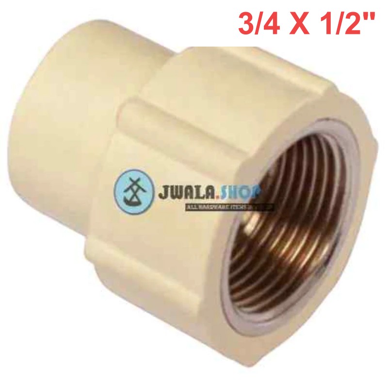 CPVC R. Female Coupling Brass-3/4X1/2"