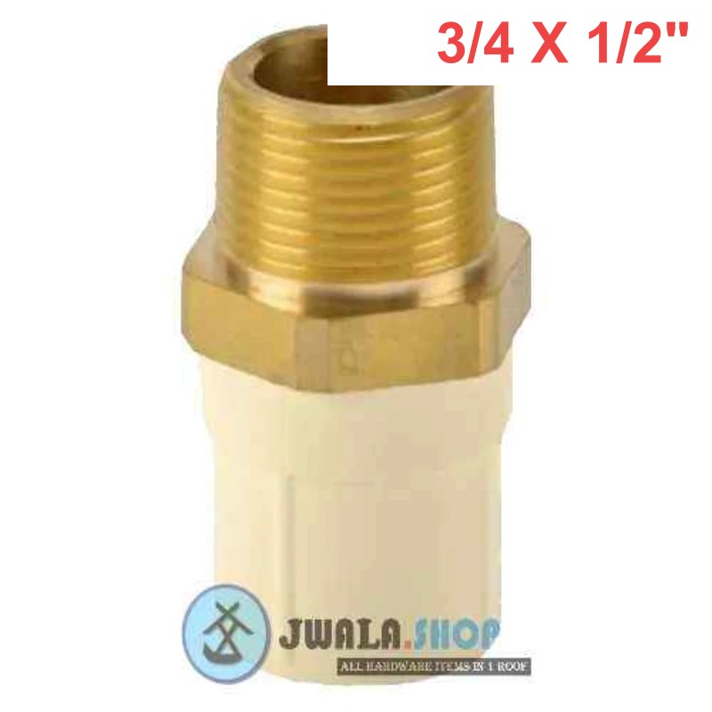CPVC R. Male Th. Adap Brass-3/4X1/2"