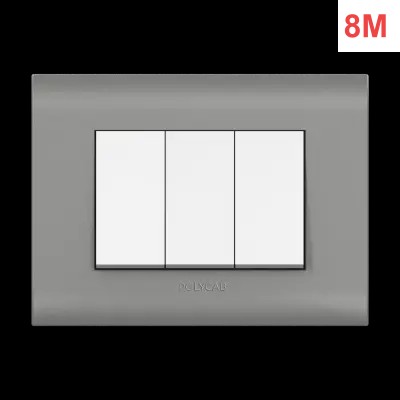Polycab Cover Plate Grey Curve- 8M HR.