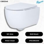 Amigo Rimless Wall Hung Commode - C893346 (Parryware) - Image 5