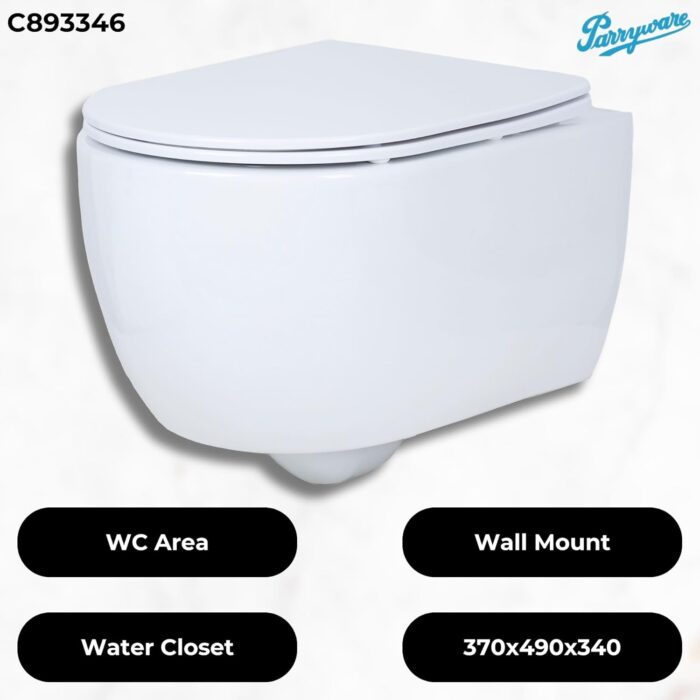 Amigo Rimless Wall Hung Commode - C893346 (Parryware) - Image 5