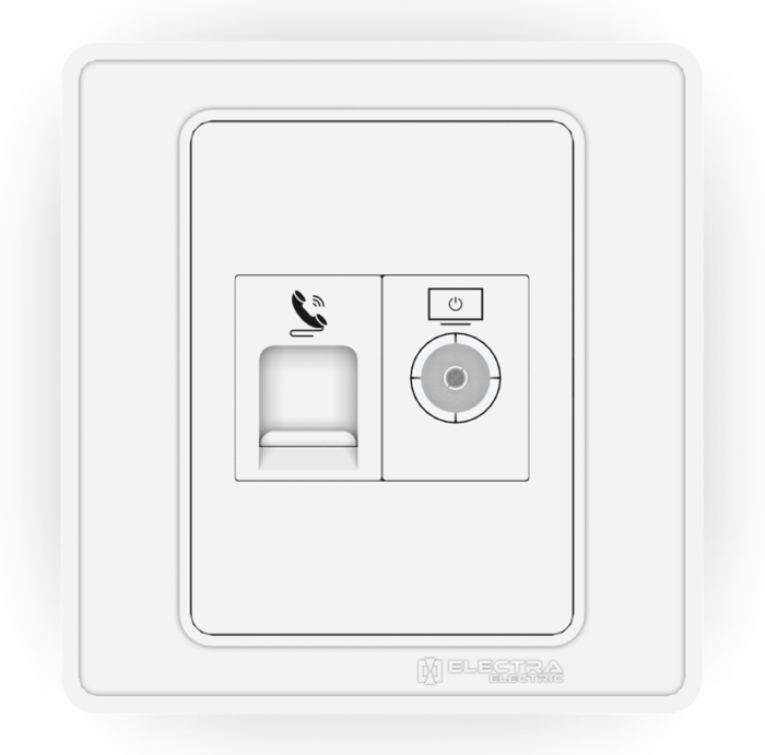 Electra TV Coxial Socket+ RJ-11 Socket S - Image 1