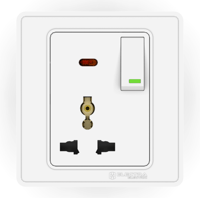 Electra 6/13A 1 Gang Switch, Socket & In - Image 1