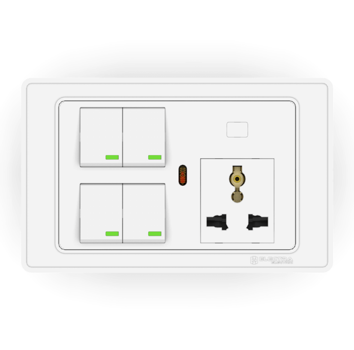 Electra 10A 4 Gang Switch, uni.sckt&inD. - Image 1