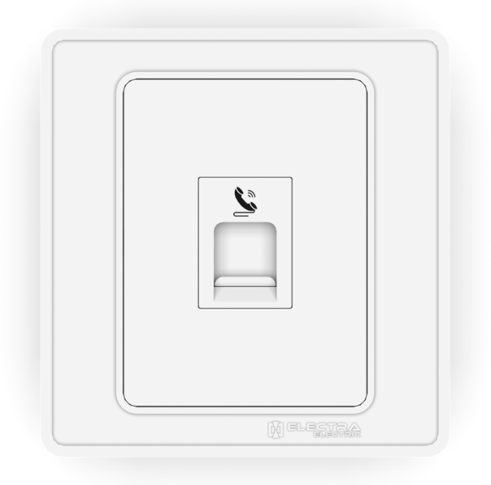 Electra RJ-11 Socket Single with Shutter - Image 1