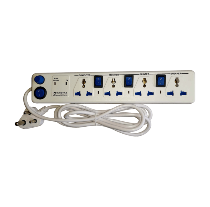 Electra Multiplug 4 Way Socket w. 4swit. - Image 1
