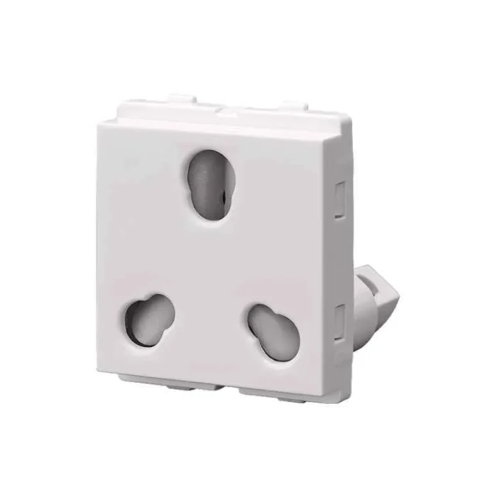 Polycab 6/16A Twin Socket Shuttered - 2M - Image 1
