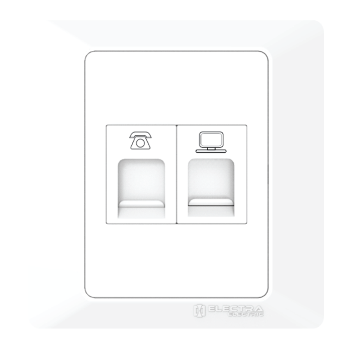 Electra RJ-11 Socket + RJ-45 Computer So - Image 1