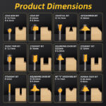 Deli 12 Pcs Router Bits Set 6mm - Image 4
