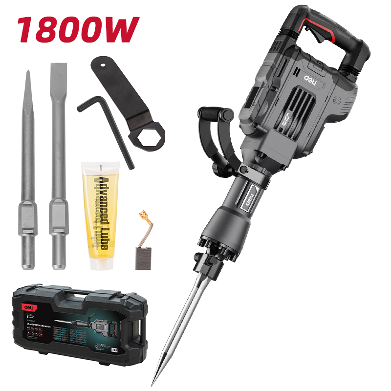 EDE-DG15-2E Demolition Breaker 1800w65j RED Jwala Shop Hardware Pasal Deli Power Tools Nepal 1 Deli Demolition Breaker 1800W 65J - Image 1