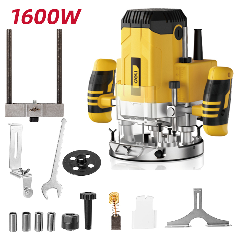 EDL-MX12-E1 Electric Router 1600W12mm YELLOW Jwala Shop Hardware Pasal Deli Power Tools Nepal 1 Deli Electric Router 1600W 12mm - Image 1