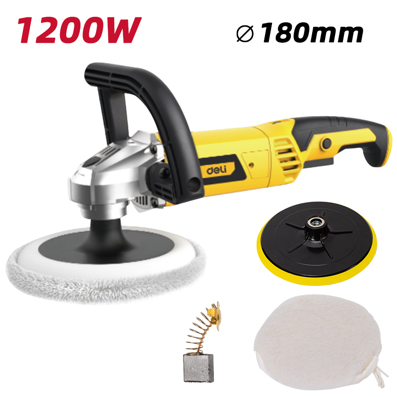 EDL-PG180-E1 Angle Polisher BS Plug 1200w180mm YELLOW Jwala Shop Hardware Pasal Tools Nepal 1 Deli Angle Polisher 1200W 180mm - Image 1