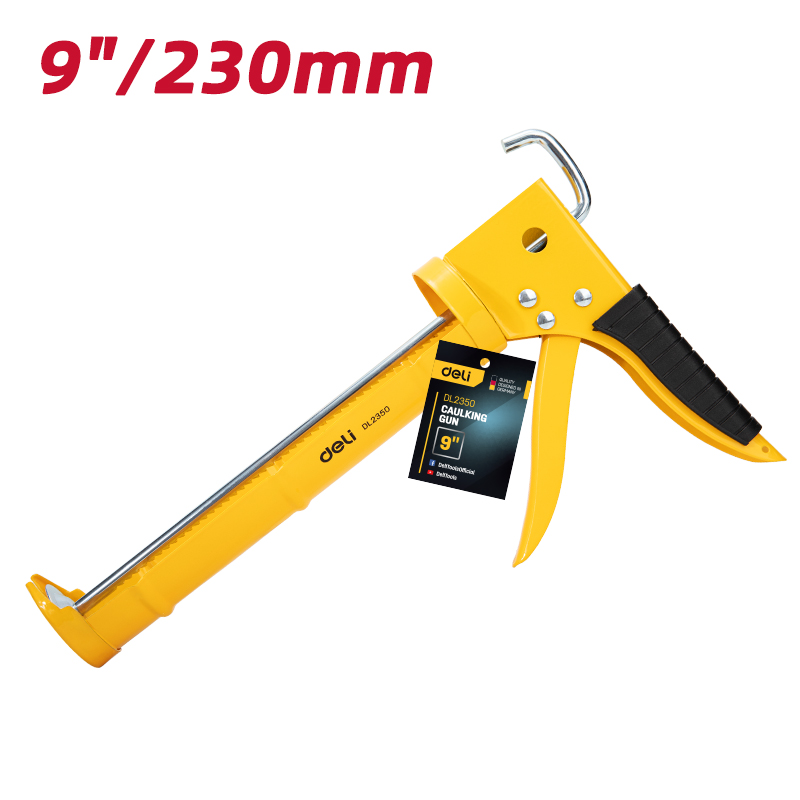EDL2350 Caulking Gun 9 230mm A3 steel YELLOW Jwala Shop Hardware Pasal deli Power Tools Nepal 1 Deli Caulking Gun 9 Inch-230mm A3 Steel - Image 1