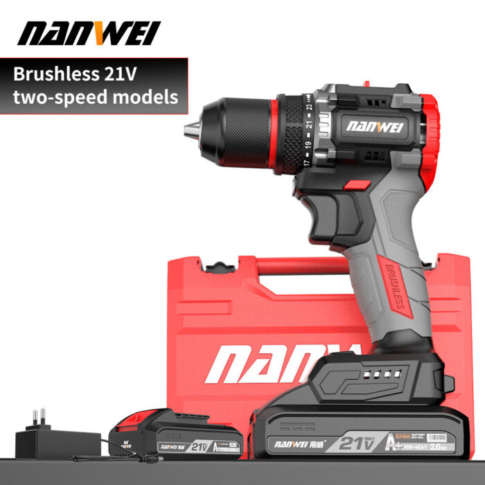 NANWEI 21V Brushless Variable Speed Impact Electric Drill - Image 2