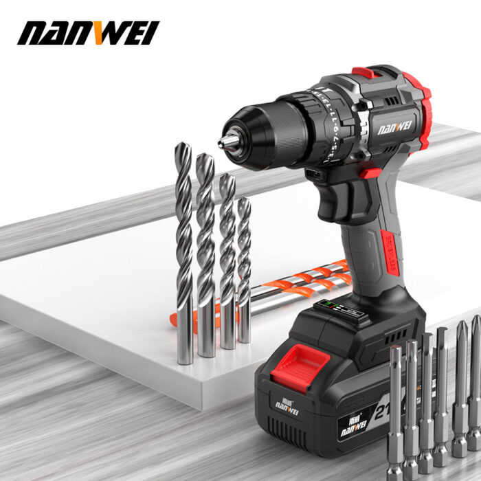 NANWEI 21V Brushless Variable Speed Impact Electric Drill - Image 3