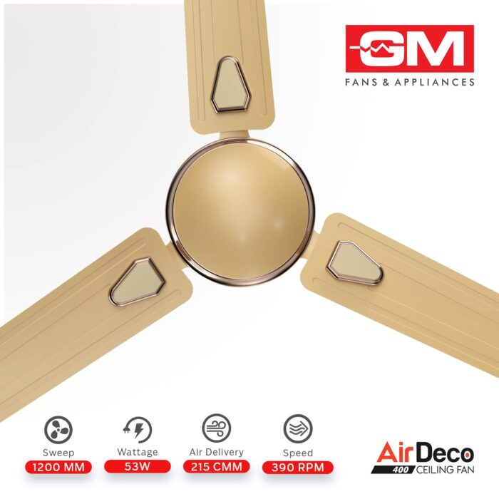 GM Ceiling Fan Air Deco GOLD 48" GOLD - Image 3