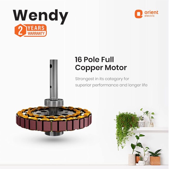 Orient Electric Wendy Ceiling Fan Metallic Black - Gold 48" 1200mm - Image 2