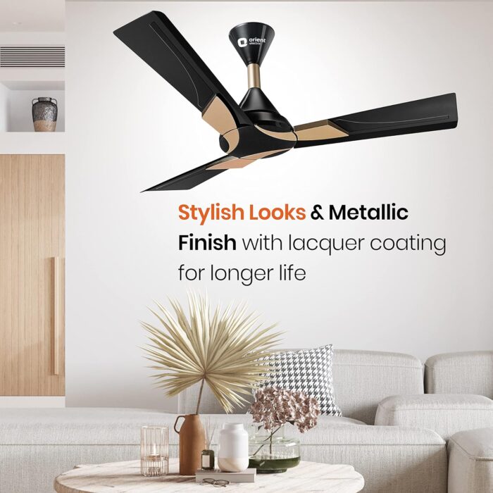 Orient Electric Wendy Ceiling Fan Metallic Black - Gold 48" 1200mm - Image 4
