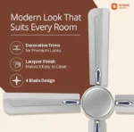 Orient Ceiling Fan Quadro Ornamental Silver and Blue 48" - Image 2